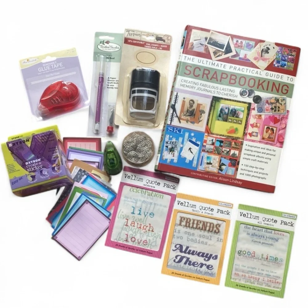 Junk Journal Starter Kit Scrapbook Craft Bundle Tools + Paper DIY Set
